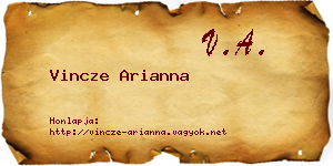 Vincze Arianna névjegykártya